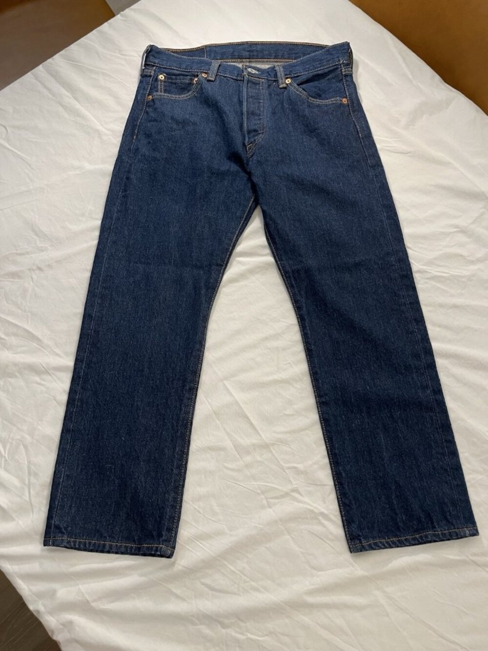 Levi's 501 Original Button Fly Men's Denim Blue Jeans Size 30x26 EUC